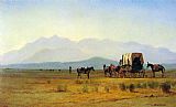 Surveyor's Wagon in the Rockies by Albert Bierstadt